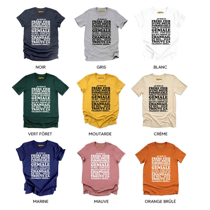 Je suis Le  frère fier d’une sœur  formidable - T-shirt unisexe