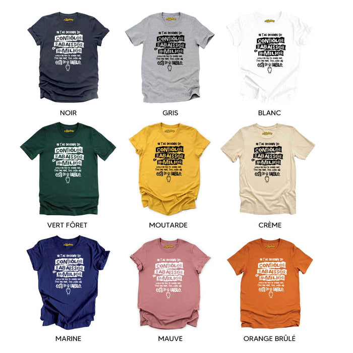 Si t’as besoin de contrôler, rabaisser ou humilier - T-Shirt