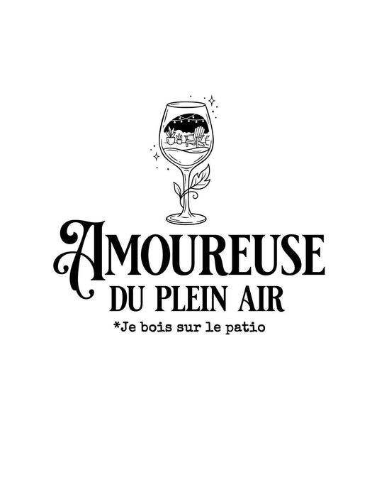 Amoureuse du plein air Je bois sur le patio - Coton Ouaté Unisexe