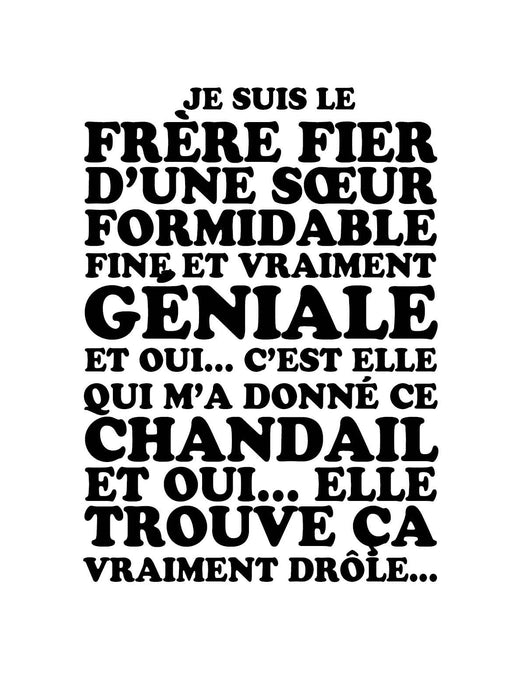 Je suis Le  frère fier d’une sœur  formidable - T-shirt unisexe