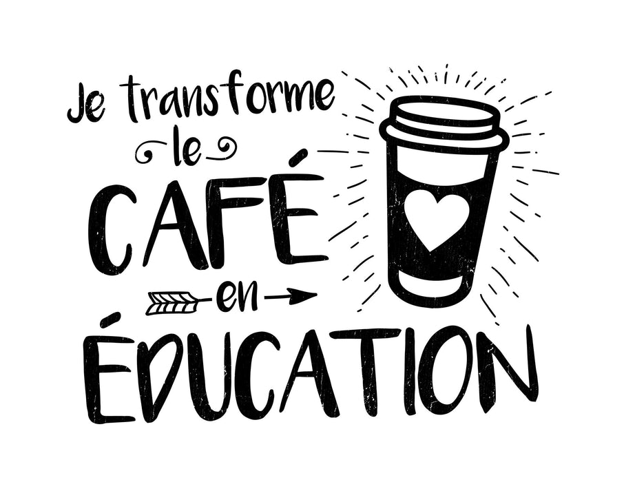 Je Transforme le Café en Éducation - T-Shirt