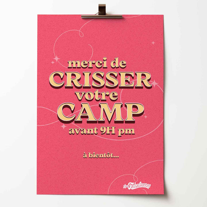 Merci de crisser votre camp avant 9H pm - Affiche / Poster