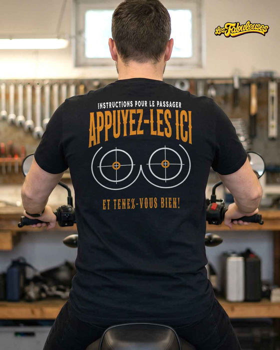Instruction pour le passager Appuyez-les ici - T-Shirt
