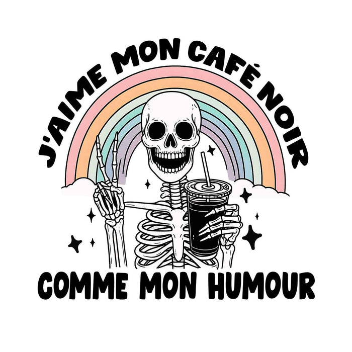 J'aime mon café noir comme mon humour - Coton Ouaté Unisexe