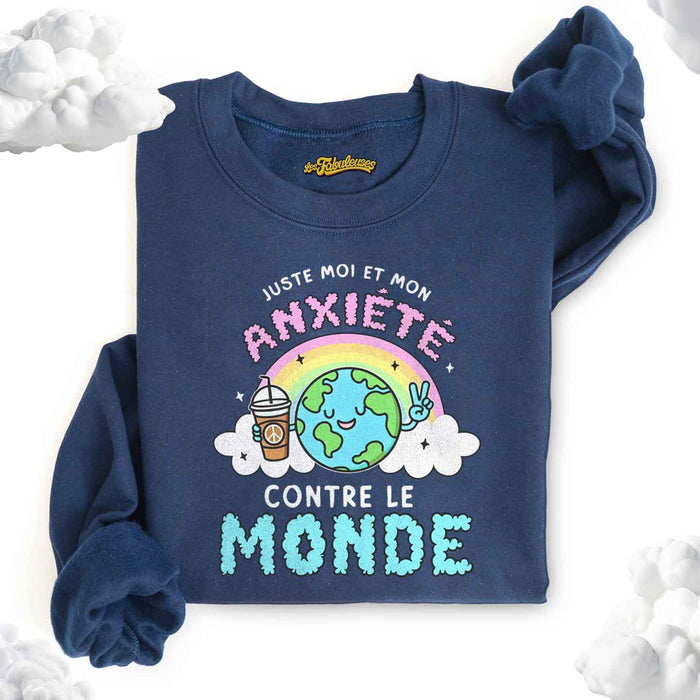 Juste moi et mon anxiété contre le monde - Coton Ouaté Unisexe