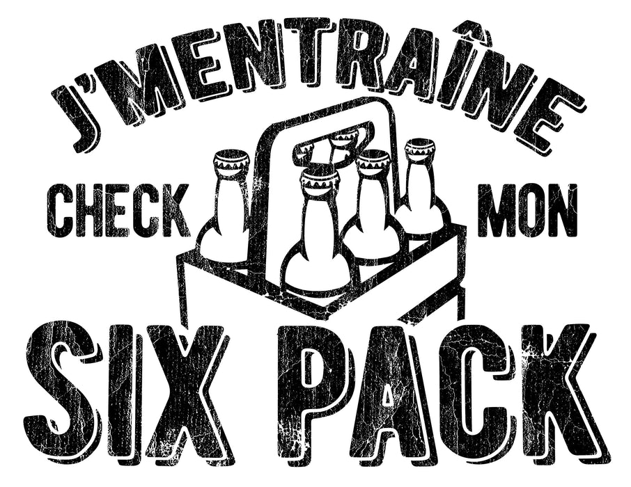 J'Mentraine check mon Six Pack - T-Shirt Col en ROND HOMME